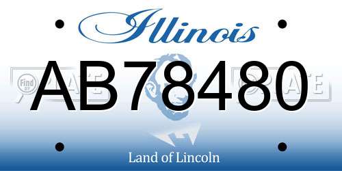 AB78480 Illinois License Plate