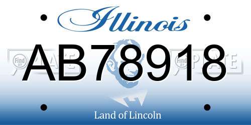 AB78918 Illinois License Plate