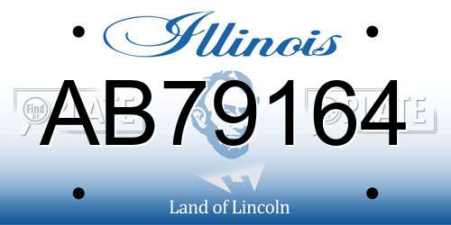 AB79164 Illinois License Plate
