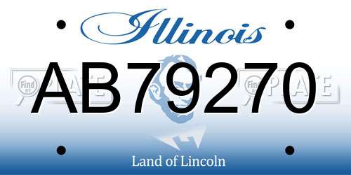 AB79270 Illinois License Plate