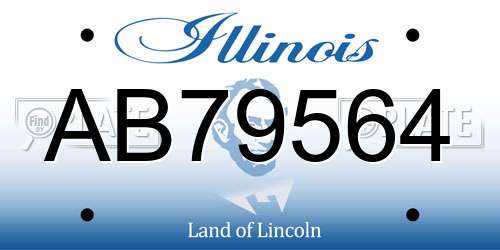 AB79564 Illinois License Plate