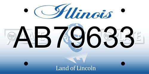 AB79633 Illinois License Plate