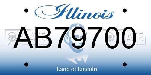 AB79700 Illinois License Plate