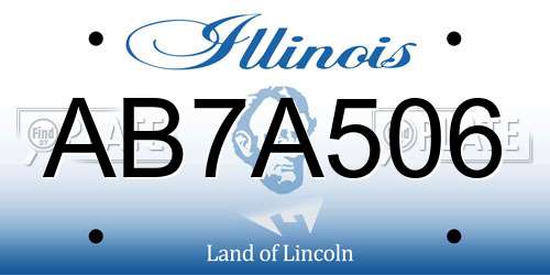 AB7A506 Illinois License Plate