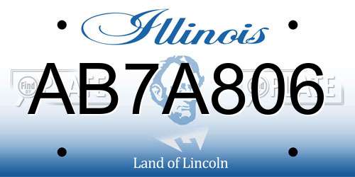 AB7A806 Illinois License Plate