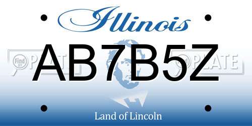 AB7B5Z Illinois License Plate