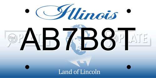AB7B8T Illinois License Plate