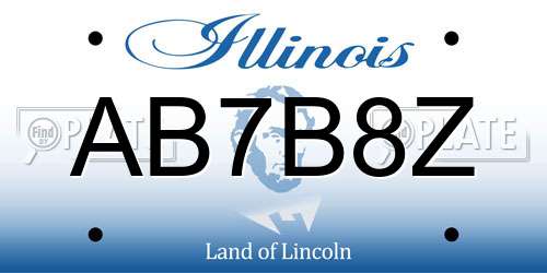 AB7B8Z Illinois License Plate