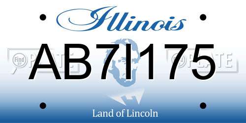 AB7I175 Illinois License Plate