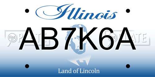 AB7K6A Illinois License Plate