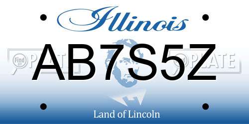 AB7S5Z Illinois License Plate