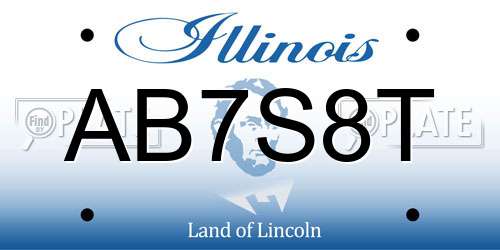 AB7S8T Illinois License Plate