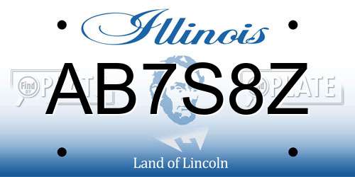 AB7S8Z Illinois License Plate