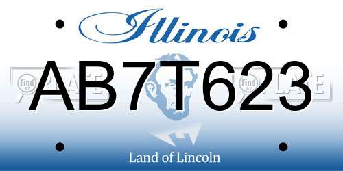 AB7T623 Illinois License Plate