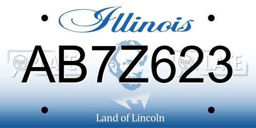 AB7Z623 Illinois License Plate