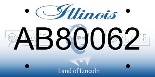 AB80062 Illinois License Plate
