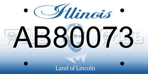 AB80073 Illinois License Plate