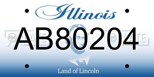 AB80204 Illinois License Plate