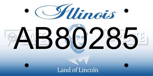 AB80285 Illinois License Plate