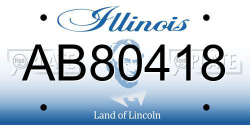 AB80418 Illinois License Plate