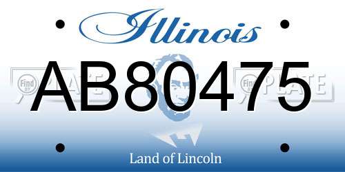 AB80475 Illinois License Plate