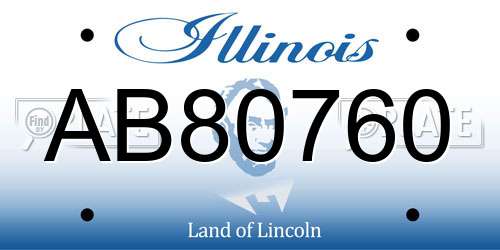 AB80760 Illinois License Plate