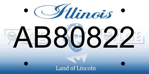 AB80822 Illinois License Plate