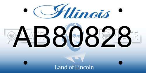 AB80828 Illinois License Plate