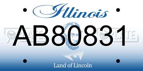 AB80831 Illinois License Plate