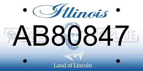 AB80847 Illinois License Plate