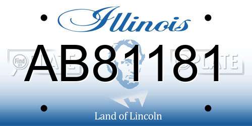 AB81181 Illinois License Plate