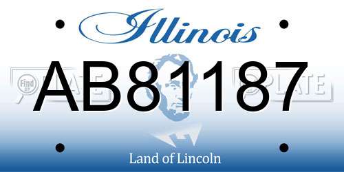 AB81187 Illinois License Plate