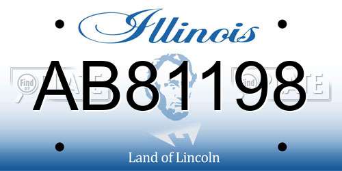 AB81198 Illinois License Plate