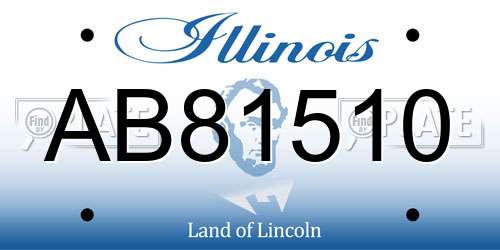 AB81510 Illinois License Plate