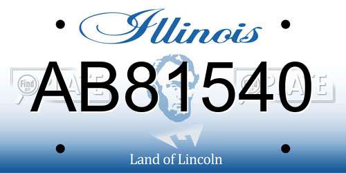 AB81540 Illinois License Plate