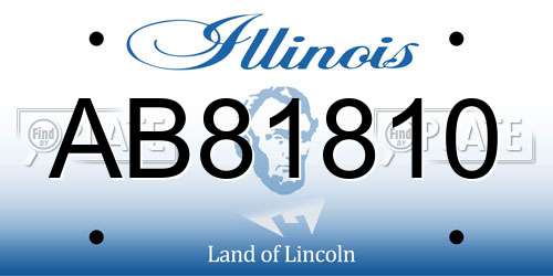 AB81810 Illinois License Plate