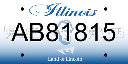 AB81815 Illinois License Plate