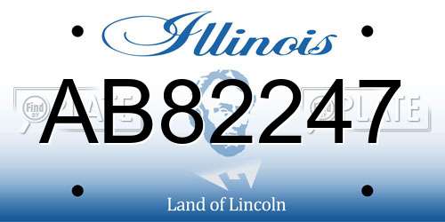 AB82247 Illinois License Plate