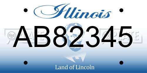 AB82345 Illinois License Plate