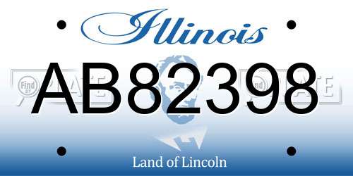 AB82398 Illinois License Plate