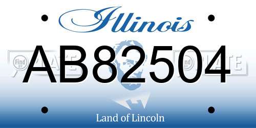 AB82504 Illinois License Plate
