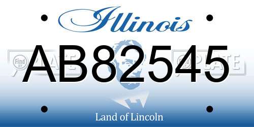 AB82545 Illinois License Plate