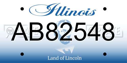 AB82548 Illinois License Plate