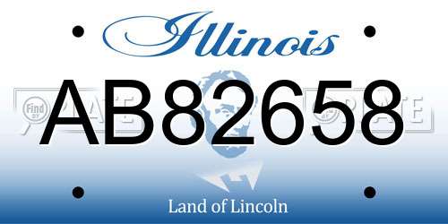 AB82658 Illinois License Plate