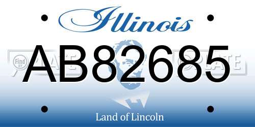 AB82685 Illinois License Plate