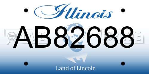 AB82688 Illinois License Plate