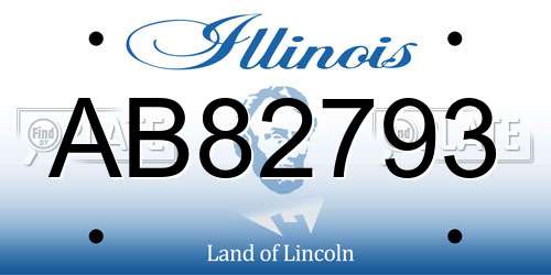 AB82793 Illinois License Plate