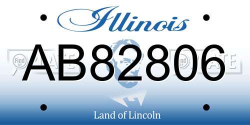 AB82806 Illinois License Plate