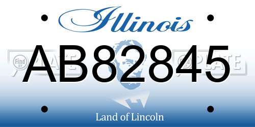 AB82845 Illinois License Plate