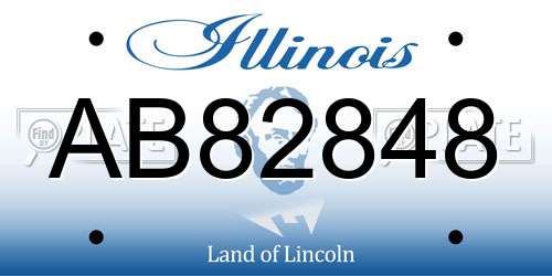 AB82848 Illinois License Plate